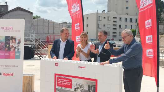 Pose de la premiÃ¨re pierre du projet Legrand Campus Paris